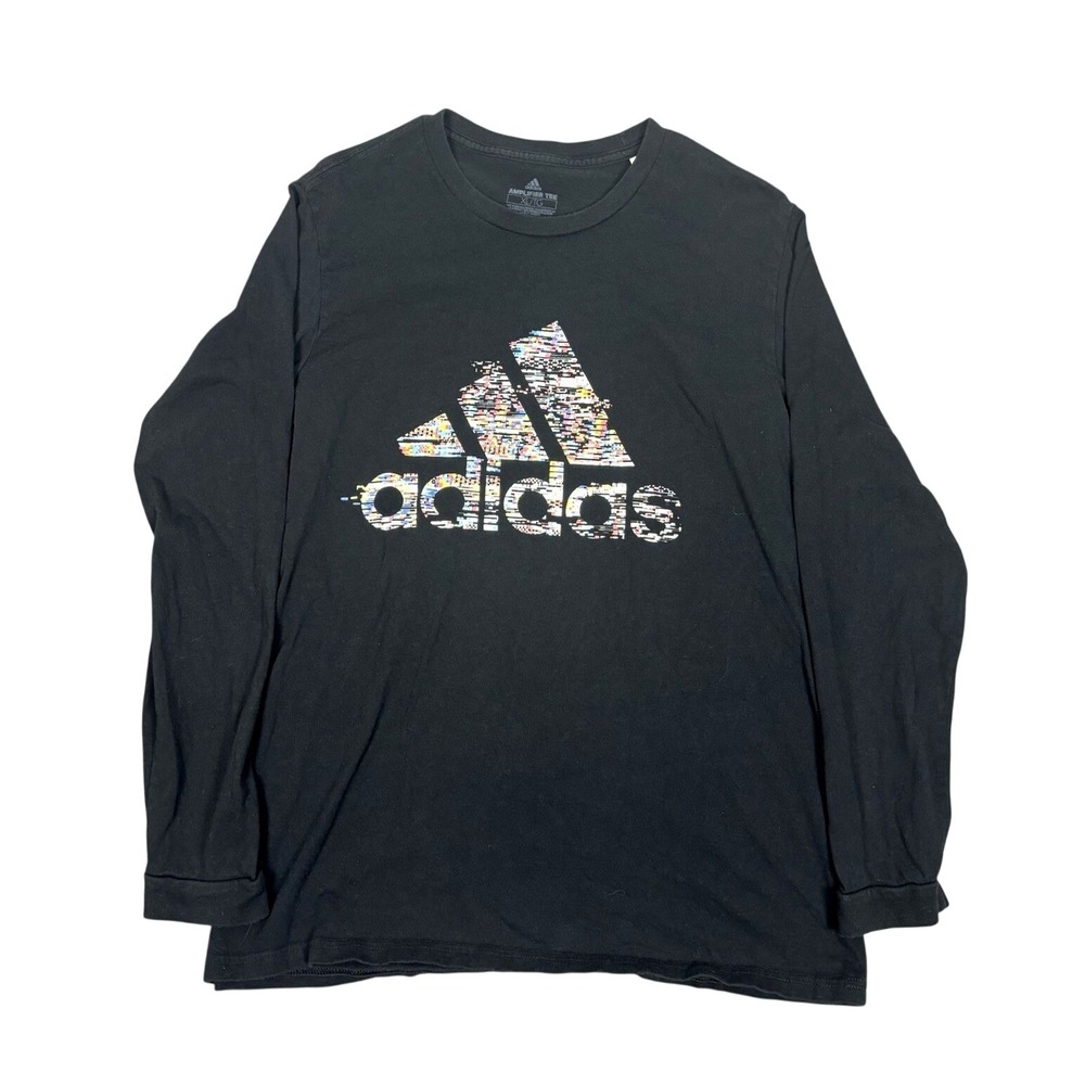 Adidas Logo Tee Mens Badge Of Sport Long Sleeve 100% Cotton Amplifier Size XL/TG